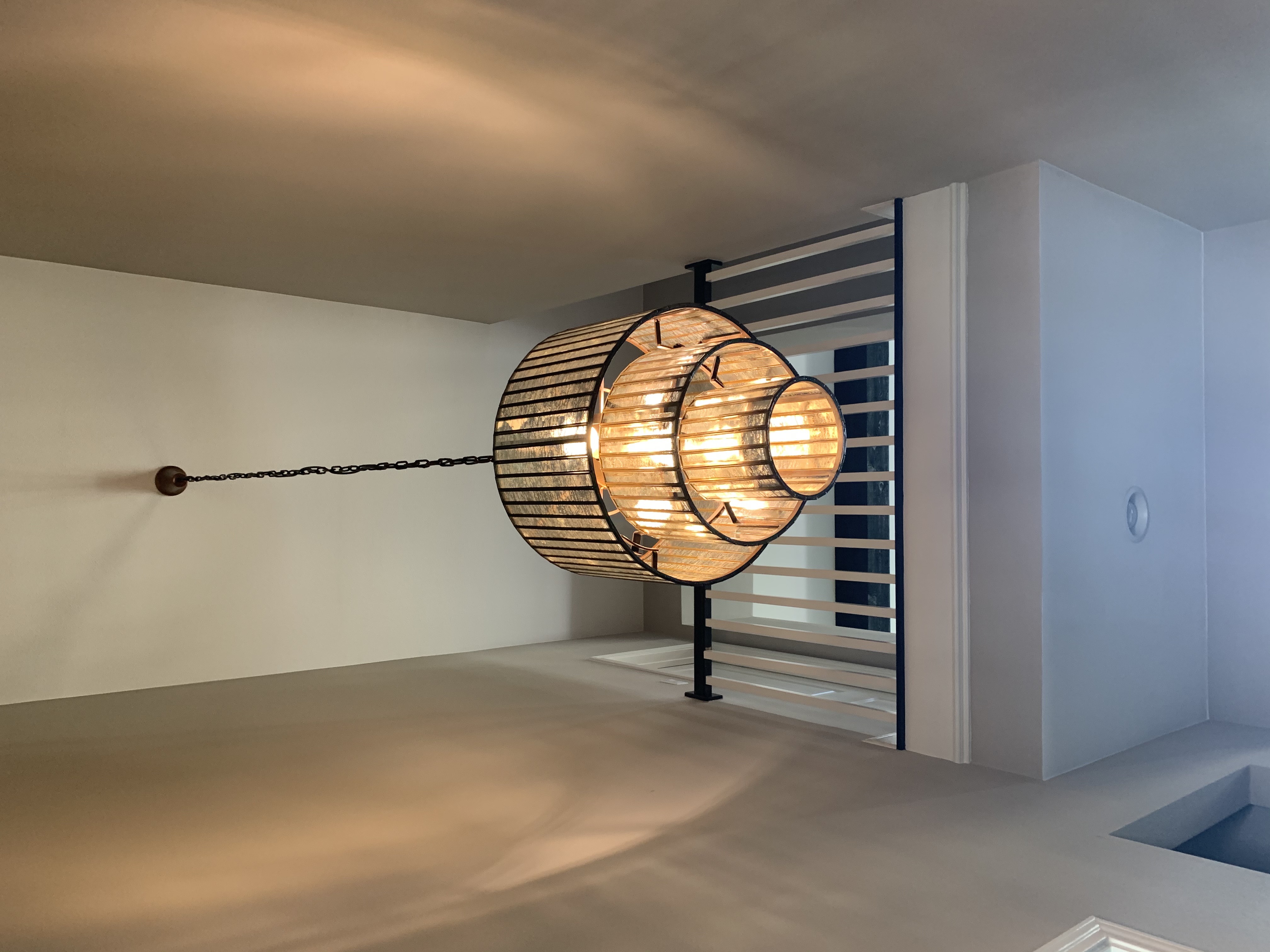 Tiered chandelier in luxury home